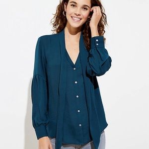 Loft xl teal blouse